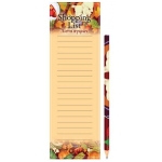 Μαγνητικό σημειωματάριο -Λίστα αγορών μαγνητική (για το ψυγείο),με μολύβι - Λαχανικά - καφέ