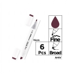 Μαρκαδόροι Οινοπνεύματος Artix Διπλοί Creative Markers 1 Wine Red