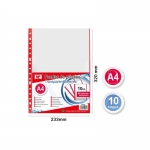 Ζελατίνα Α4+ με οπές Κόκκινη Ρίγα 80mic 10 Φύλλα