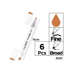 Μαρκαδόροι Οινοπνεύματος Artix Διπλοί Creative Markers 21 Terra Cotta