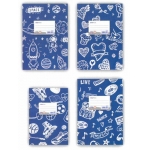 ΤΕΤΡΑΔΙΟ UNI PAP ΜΠΛΕ ΜΕ ΣΧΕΔΙΑ ΡΙΓΕ 17X25 30Φ