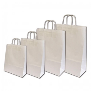 Next χάρτινη τσάντα Υ35x26x12εκ. λευκή  με στριφτό χερούλι