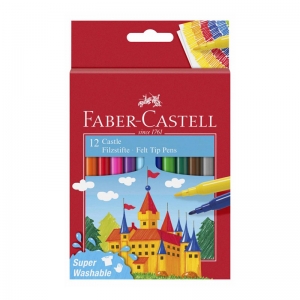 ΜΑΡΚΑΔΟΡΟΙ FABER-CASTELL 554201 ΛΕΠΤΟΙ SUPER WASHABLE 12ΤΕΜ