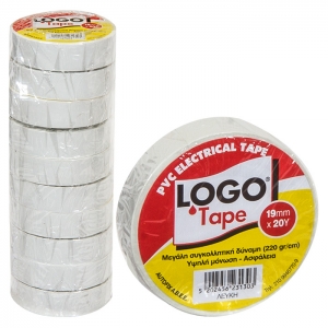 ΜΟΝΩΤΙΚΗ ΤΑΙΝΙΑ LOGO ΛΕΥΚΗ 19mm x 18,3m