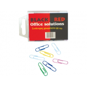 Συνδετήρες BLACK RED μεταλλικοί με πλαστικό μεταλλικό περίβλημα