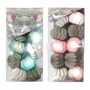 10 LED ΜΠΑΤΑΡΙΑΣ ΜΠΑΛΕΣ ΜΕ ΧΑΡΤΙΝΕΣ ΜΠΑΛΕΣ Φ7,5cm