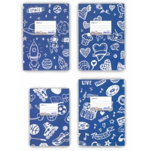 ΤΕΤΡΑΔΙΟ UNI PAP ΜΠΛΕ ΡΙΓΕ ΜΕ ΣΧΕΔΙΑ 17X25 40Φ