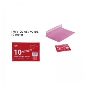 Φάκελος Αυτοκόλλητος MP 12X17,6 90γρ. Ροζ 10τεμ.