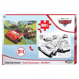 ΠΑΖΛ ΧΡΩΜ/ΣΜΟΥ 2 ΟΨΕΩΝ,100Τ CARS 35x23x5cm